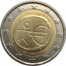 Аверс. Монета. Португалия. 2 евро 2009 год. 10 лет экономическому и валютному союзу.