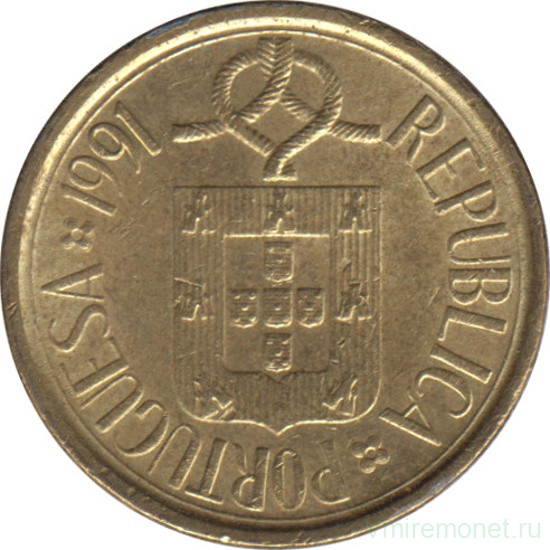 Монета. Португалия. 5 эскудо 1991 год.