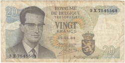 Банкнота. Бельгия. 20 франков 1964 год. Тип 138 (3).