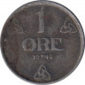 Монета. Норвегия. 1 эре 1945 год. ав.