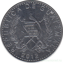 Монета. Гватемала. 10 сентаво 2012 год.