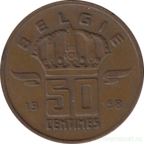 Монета. Бельгия. 50 сантимов 1958 год. BELGIE.