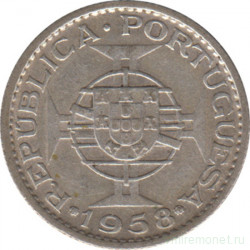 Монета. Тимор. 3 эскудо 1958 год.