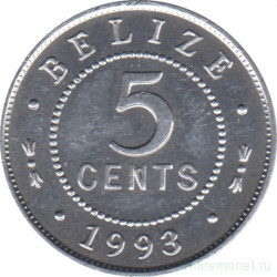 Монета. Белиз. 5 центов 1993 год.