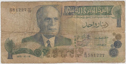 Банкнота. Тунис. 1 динар 1973 год.