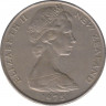 Монета. Новая Зеландия. 50 центов 1975 год. ав.