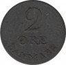  рМонета. Дания. 2 эре 1953 год .рев.