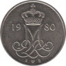 Монета. Дания. 10 эре 1980 год. ав.
