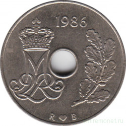 Монета. Дания. 25 эре 1986 год.