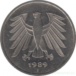 Монета. ФРГ. 5 марок 1989 год. Монетный двор - Штутгарт (F).