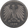 Монета. ФРГ. 5 марок 1989 год. Монетный двор - Штутгарт (F). ав.