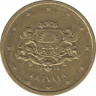 Монета. Латвия. 10 центов 2014 год. ав.