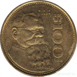 Монета. Мексика. 100 песо 1988 год.