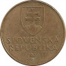 Аверс. Монета. Словакия. 1 крона 2007 год.