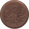 Монета. Канада. 1 цент 1999 год. ав.