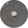 Монета. Французский Индокитай. 1 сантим 1941 год. ав.