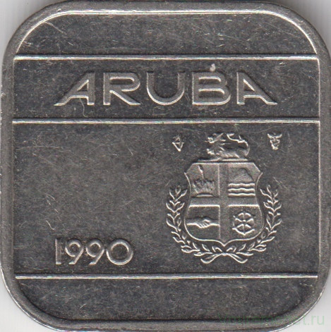 Монета. Аруба. 50 центов 1990 год.
