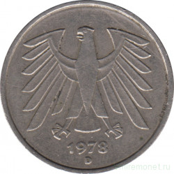 Монета. ФРГ. 5 марок 1978 год. Монетный двор - Мюнхен (D).