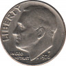  Монета. США. 10 центов 1976 год. Монетный двор D. ав.