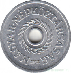 Монета. Венгрия. 2 филлера 1963 год.