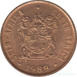 Монета. Южно-Африканская республика (ЮАР). 1 цент 1989 год.