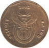 Монета. Южно-Африканская республика (ЮАР). 20 центов 2003 год. ав.