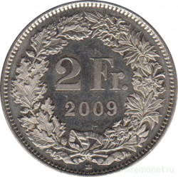 Монета. Швейцария. 2 франка 2009 год.