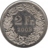  Монета. Швейцария. 2 франка 2009 год. ав.