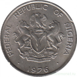 Монета. Нигерия. 10 кобо 1976 год.