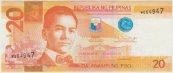 Банкнота. Филиппины. 20 песо 2018 год. Тип 206c.