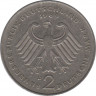 Монета. ФРГ. 2 марки 1989 год. Людвиг Эрхард. Монетный двор - Мюнхен (D). рев.