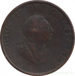 Монета. Великобритания. 1/2 пенни 1799 год.