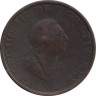 Монета. Великобритания. 1/2 пенни 1799 год. ав.