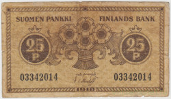 Банкнота. Финляндия. 25 пенни 1918 год. Тип 33 (5).