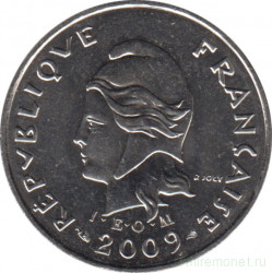 Монета. Французская Полинезия. 10 франков 2009 год.
