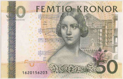 Банкнота. Швеция. 50 крон 2011 год.