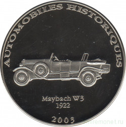 Монета. Демократическая Республика Конго. 10 франков 2003 год.  1922 - Майбах W3.