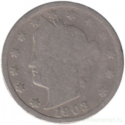 Монета. США. 5 центов 1903 год.