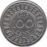 Монета. Суринам. 100 центов 2015 год. ав.