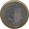 Монета. Нидерланды. 1 евро 2001 год. ав.