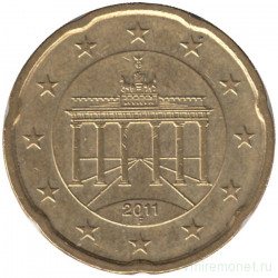 Монета. Германия. 20 центов 2011 год. (F).