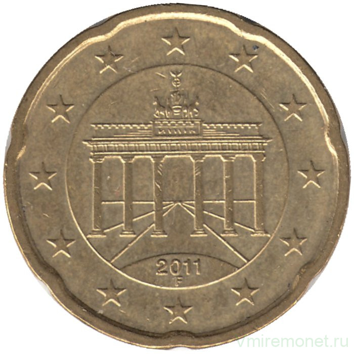 Монета. Германия. 20 центов 2011 год. (F).