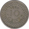 Монета. Суринам. 10 центов 1966 год. ав.