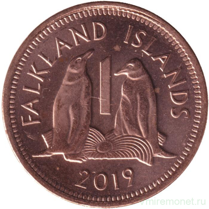 Монета. Фолклендские острова. 1 пенни 2019 год.