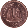 Монета. Фолклендские острова. 1 пенни 2019 год.