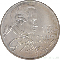 Монета. ФРГ. 5 марок 1974 год. 250 лет со дня рождения Иммануила Канта.