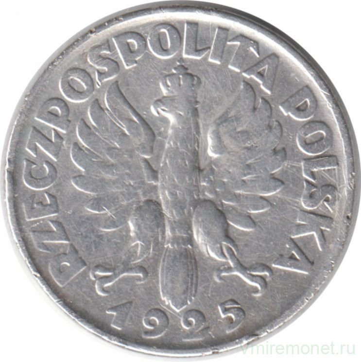 Монета. Польша. 2 злотых 1925 год. Без точки после даты.