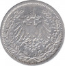 Монета. Германия. Германская империя. 1/2 марки 1906 год. Монетный двор - Берлин (А). рев.
