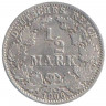 Монета. Германская империя. 1/2 марки 1906 год. (А).