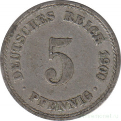 Монета. Германия (Германская империя 1871-1922). 5 пфеннигов 1900 год. (А).